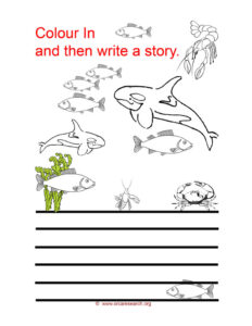 Colour in and write a story